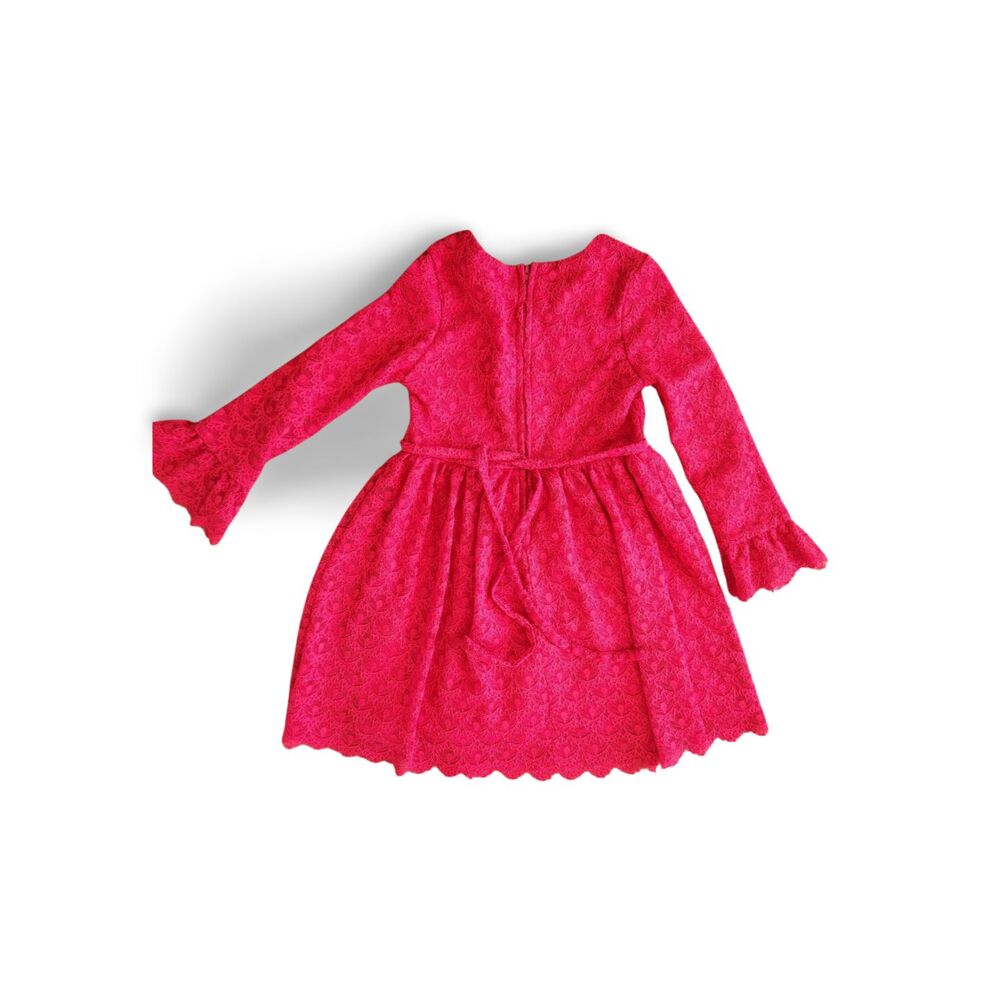 ❤️ Rare Editions Girl's Size 6X Red Sleeveless Lace Valentine Party Dress❤️ - Picture 2 of 8